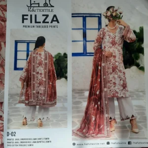 Filza by Hafiz textile Unstiched lawn  3pc suit (embroidered) 2