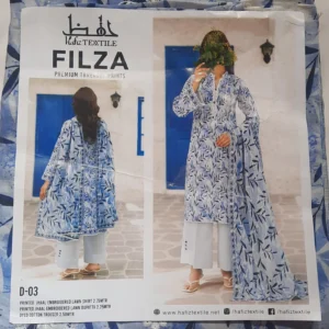 Filza by Hafiz textile Unstiched lawn 3pc suit (embroidered)
