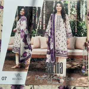 Salina by Regalia Unstiched lawn 3pc - beige (1)