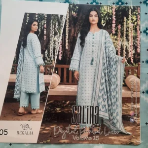 Salina by Regalia Unstiched lawn 3pc - mint green