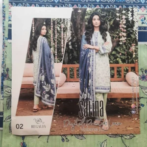 Salina by Regalia Unstiched lawn 3pc - mint green