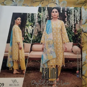 Salina by Regalia Unstiched lawn 3pc - yellow
